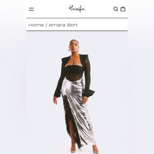 Hanifa Amara Skirt, size XL, brand new. Sequin skirt with a feather trim.